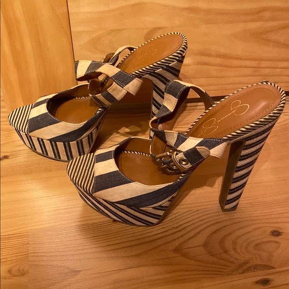 Jessica Simpson Shoes - Jessica Simpson Striped Platform Heels